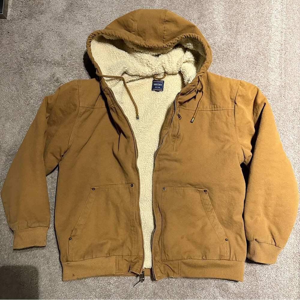 Smith’s Men's Brown Hooded Jacket, XL fits like Large